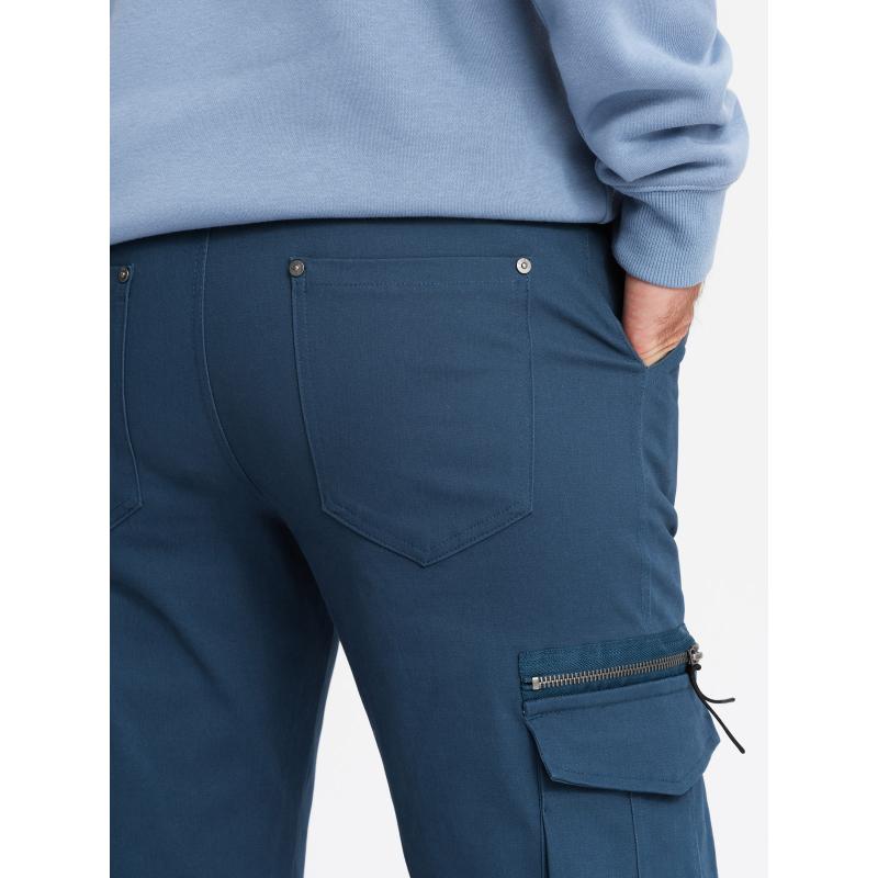 Pánske nohavice STRAIGHT LEG s trojuholníkovým vreckom na cvočky tmavomodré