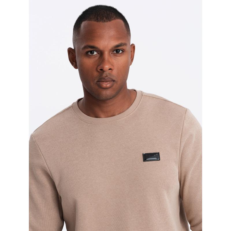 Pánská mikina s kovovým kolíčkem béžová 