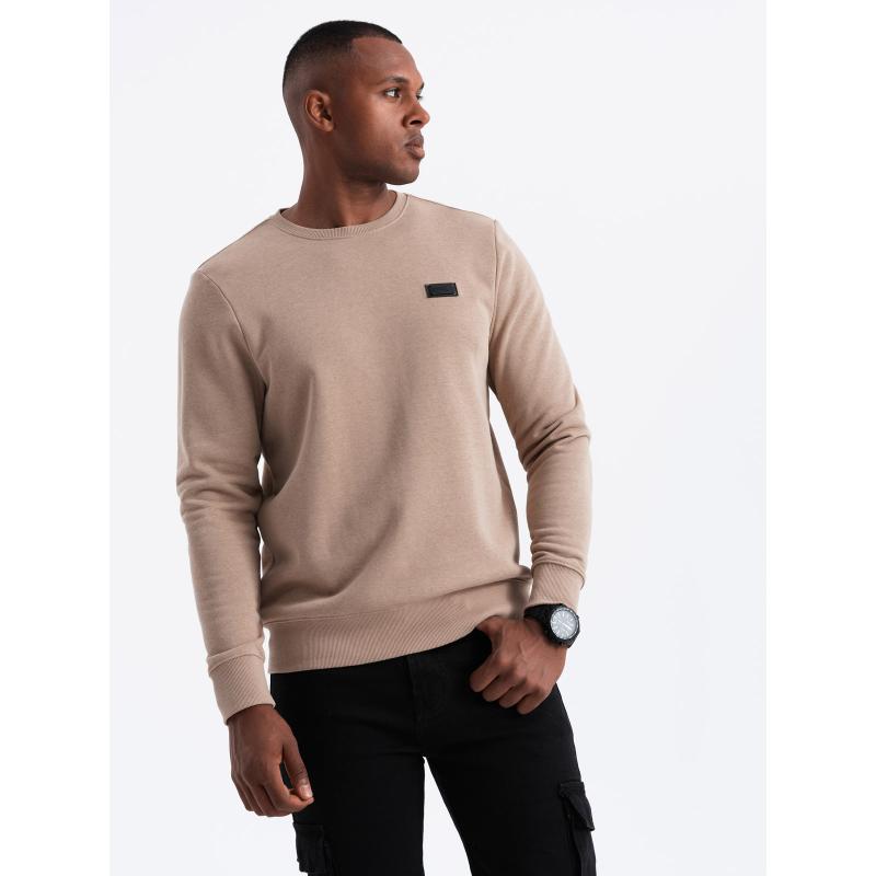 Pánská mikina s kovovým kolíčkem béžová 