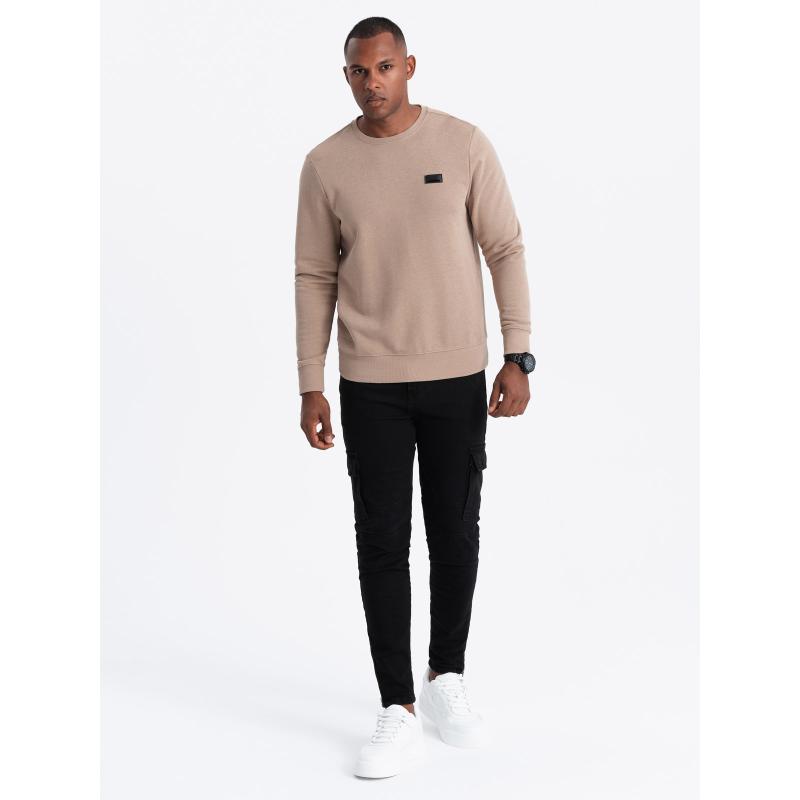 Pánská mikina s kovovým kolíčkem béžová 