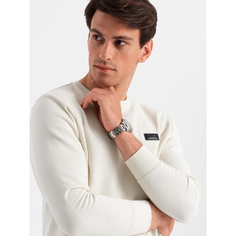 Férfi melegítőfelső fém kitűzővel krémszínű