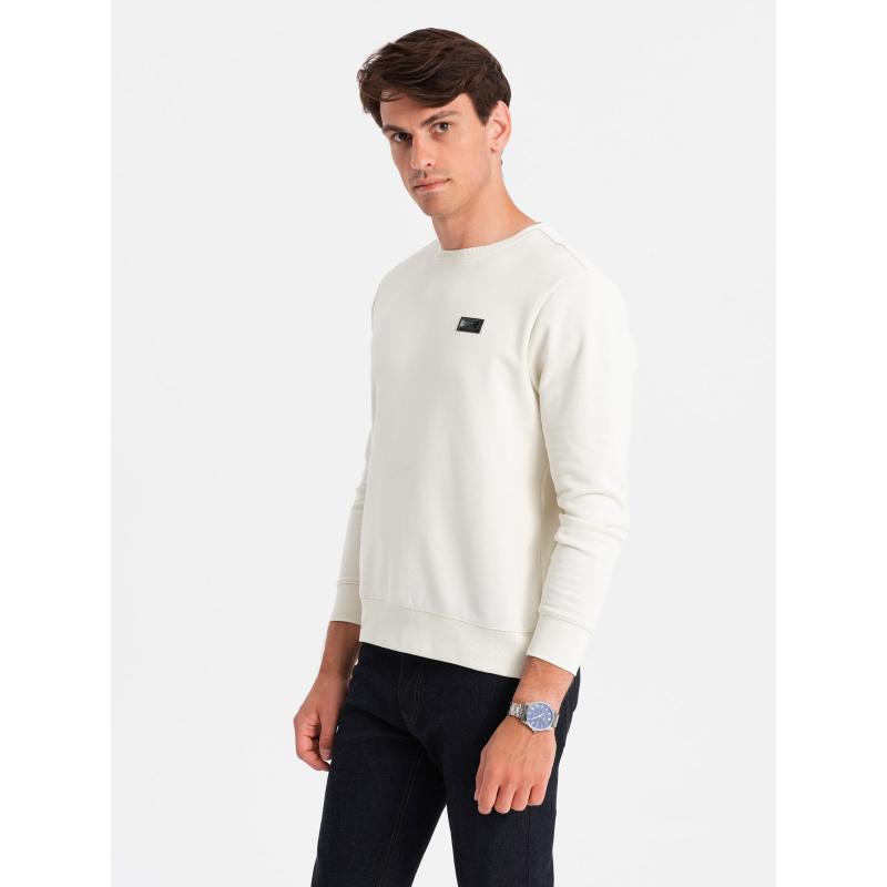 Férfi melegítőfelső fém kitűzővel krémszínű