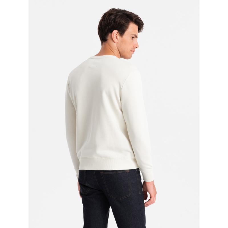 Férfi melegítőfelső fém kitűzővel krémszínű