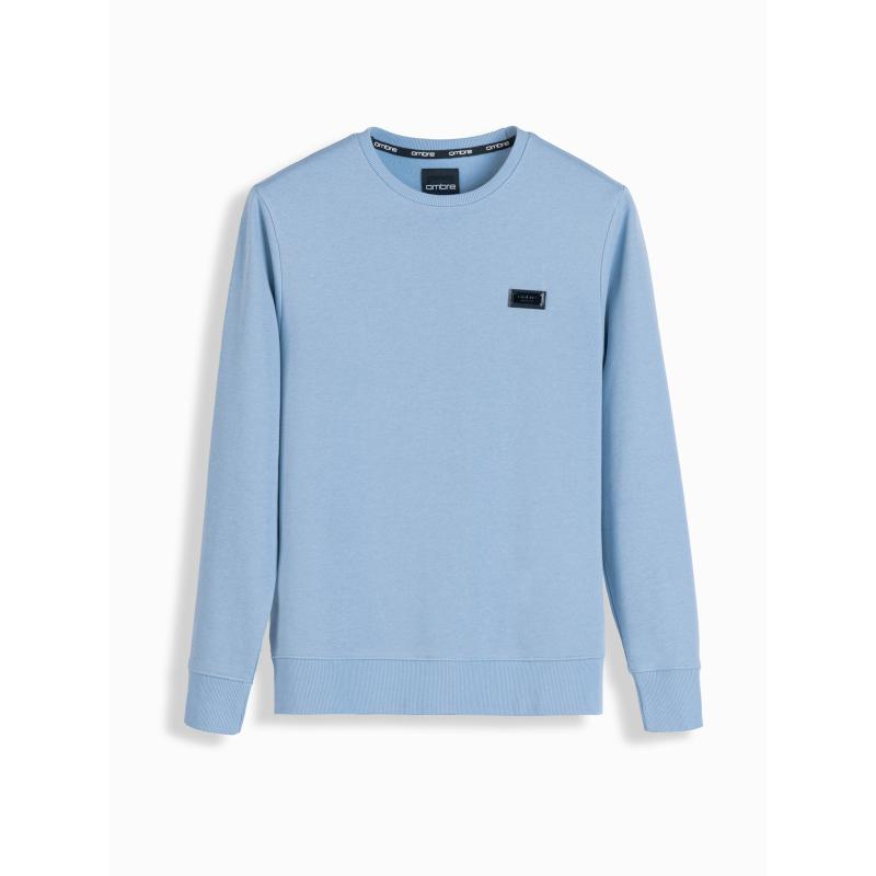 Férfi pulóver fém kitűzővel kék