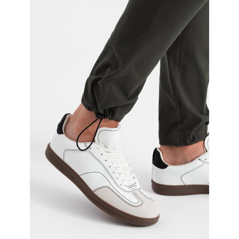 Férfi STRAIGHT LEG cargo nadrág csíkos zsebekkel grafit színben