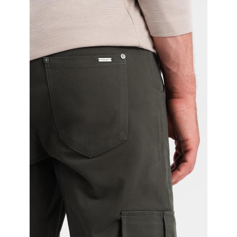 Férfi STRAIGHT LEG cargo nadrág csíkos zsebekkel grafit színben