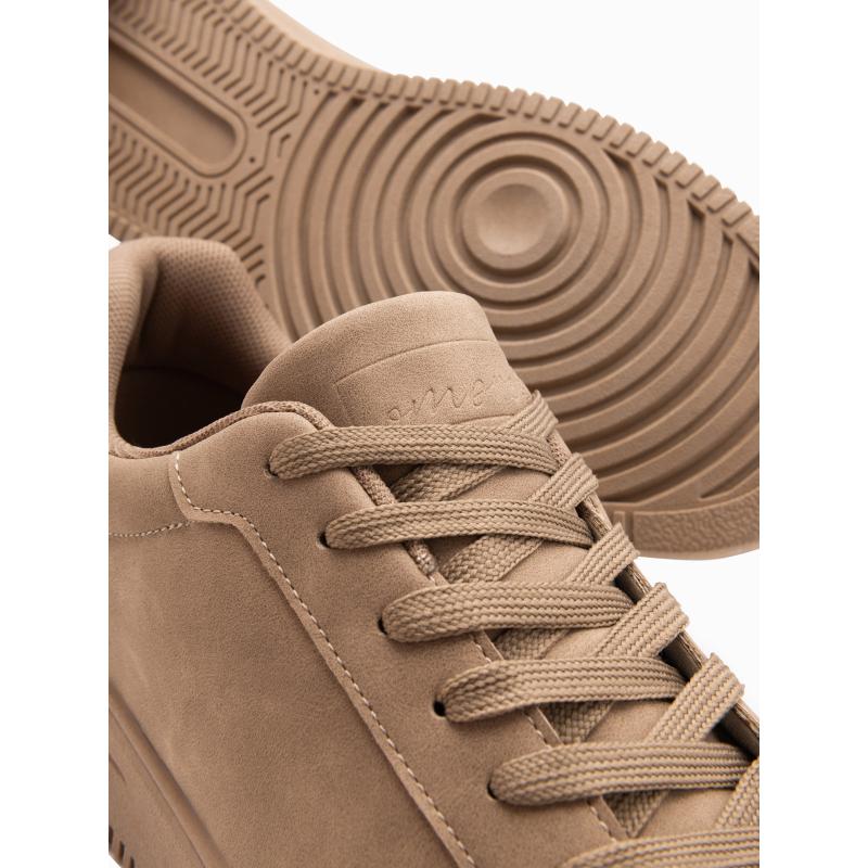 Pánská ležérní obuv z eko nubuku světle hnědá