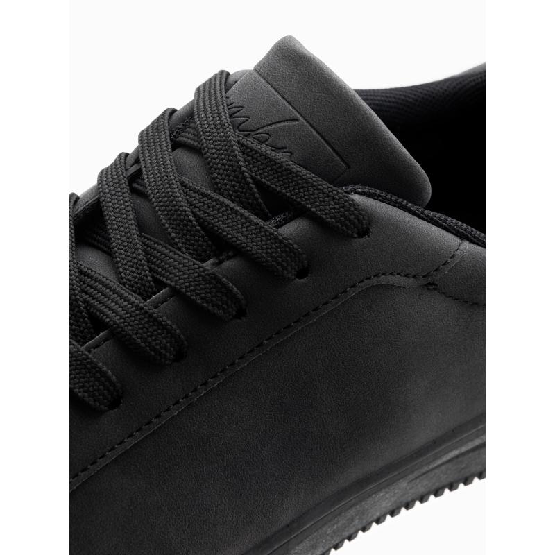 Pánská společenská obuv z eko nubuku černá 