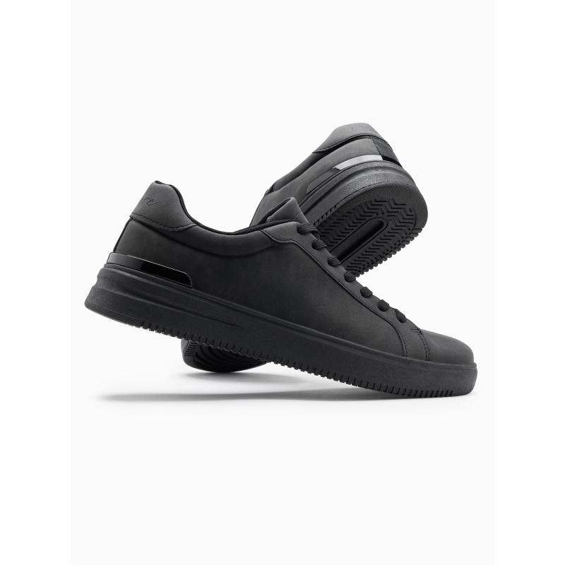 Pánská společenská obuv z eko nubuku černá 