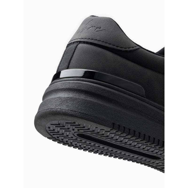 Pánská společenská obuv z eko nubuku černá 