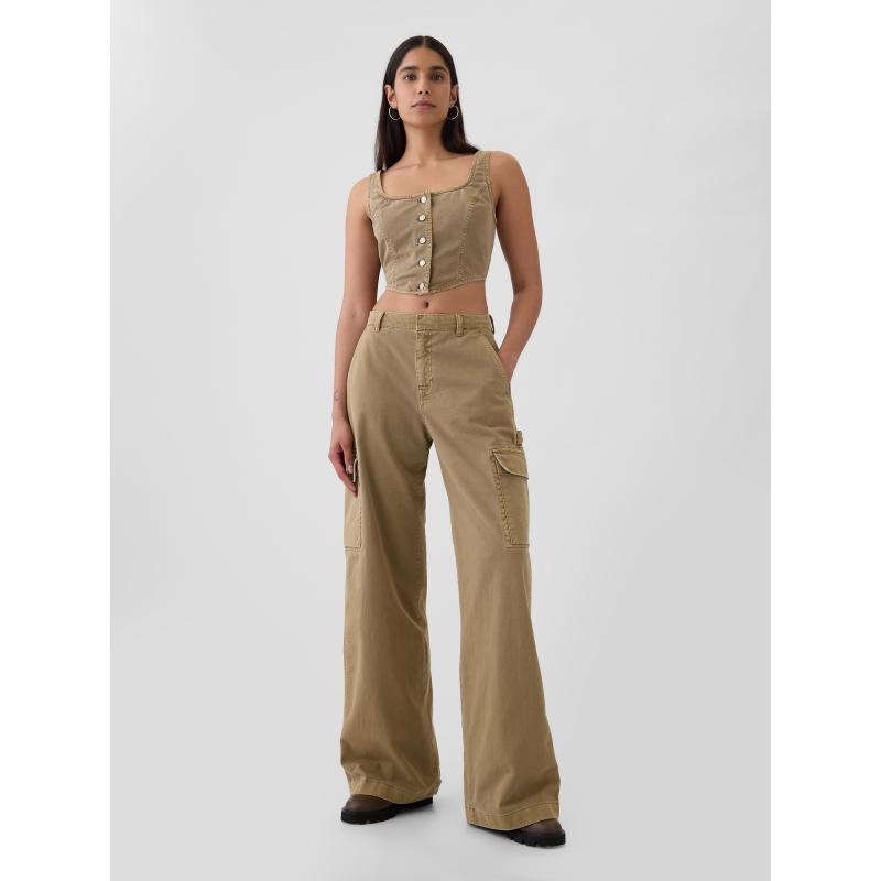 Kalhoty s kapsami Baggy Khaki Cargo