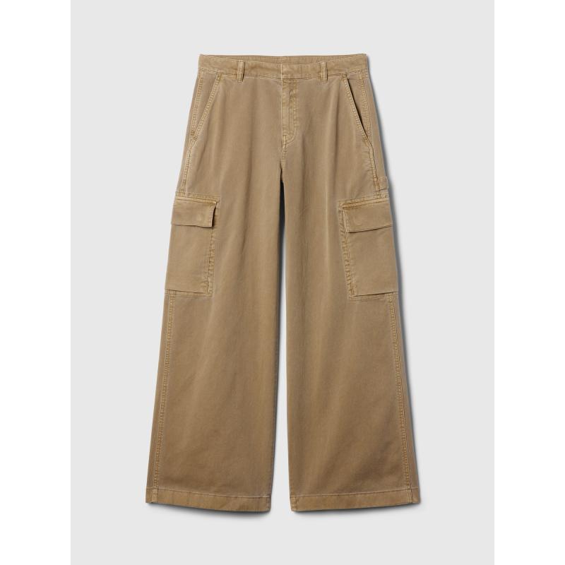 Bő, khaki színű Cargo nadrág zsebekkel