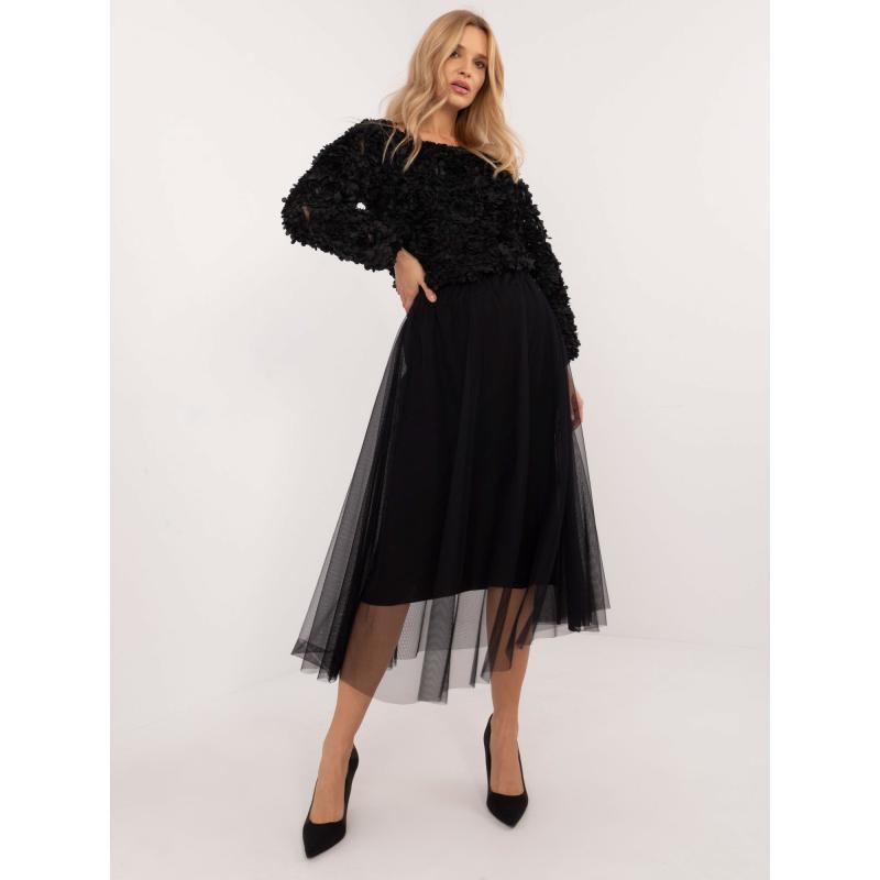 Dámská sukně tylová midi černá 