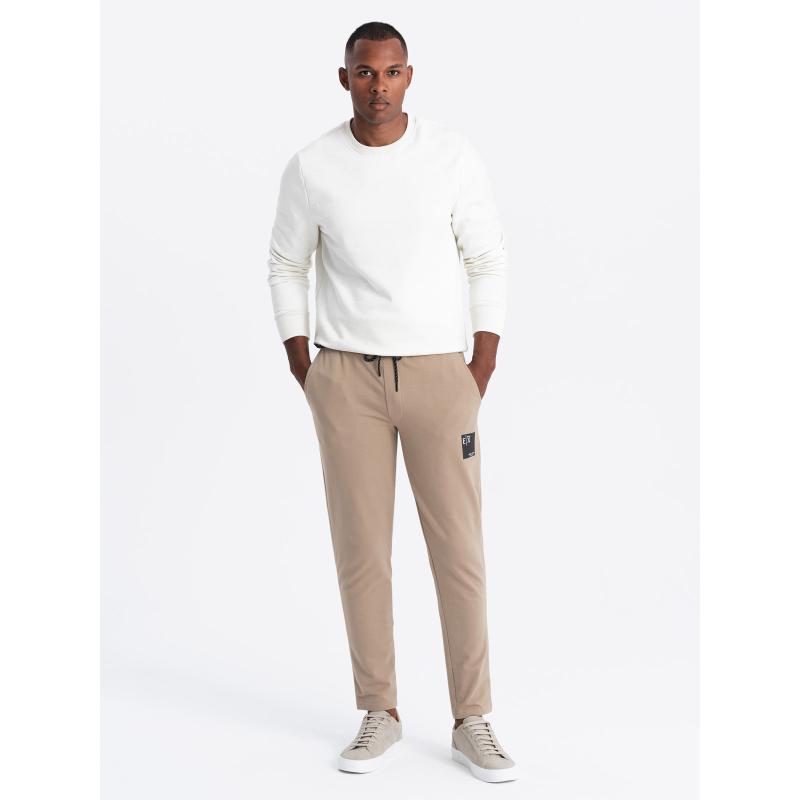 Férfi logós melegítőnadrág barna színben