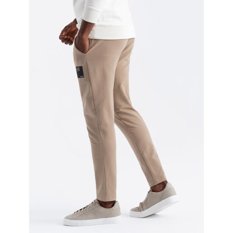 Férfi logós melegítőnadrág barna színben