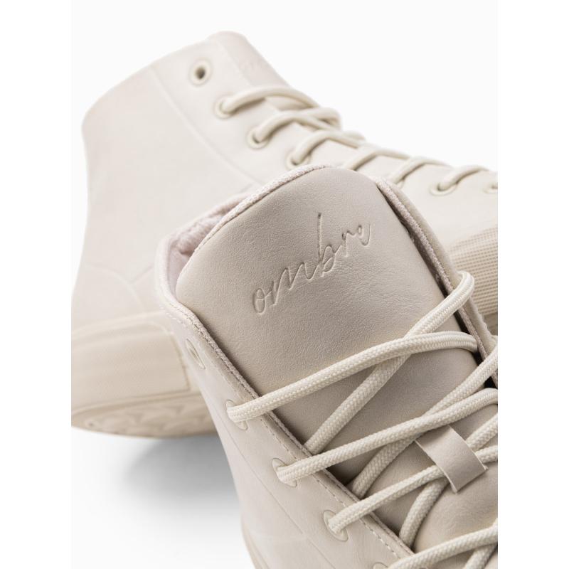 Pánske vysoké tenisky s gumovou špičkou krémové