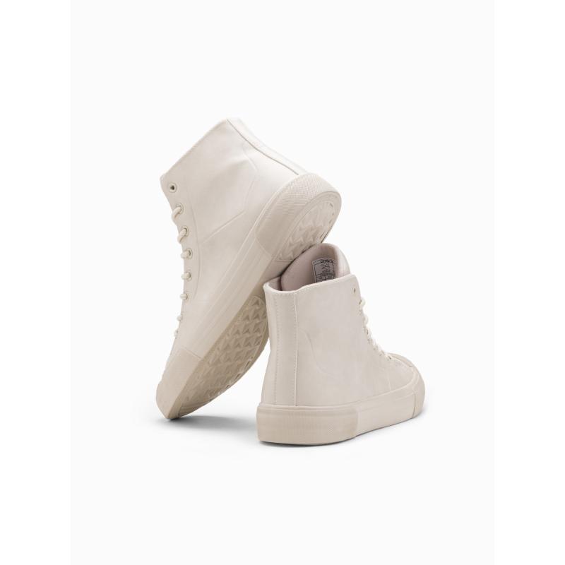 Pánske vysoké tenisky s gumovou špičkou krémové