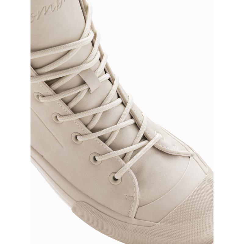 Pánske vysoké tenisky s gumovou špičkou krémové