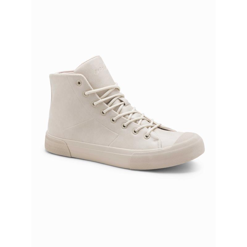 Pánske vysoké tenisky s gumovou špičkou krémové