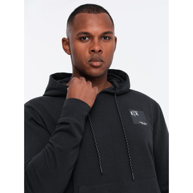 Pánská klokaní mikina s kapucí a logem černá 