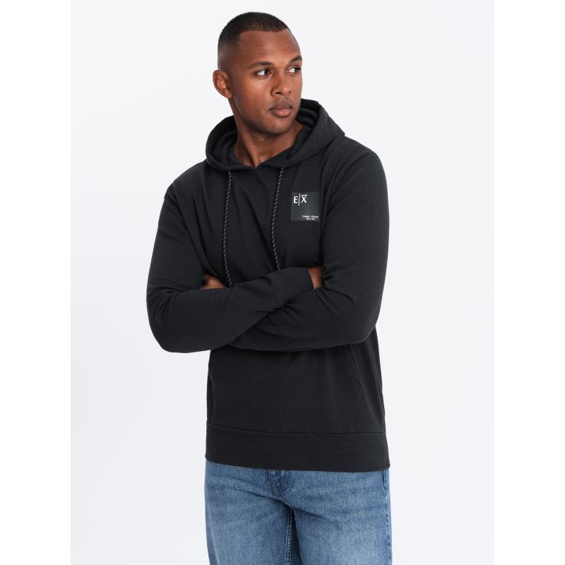 Pánská klokaní mikina s kapucí a logem černá 