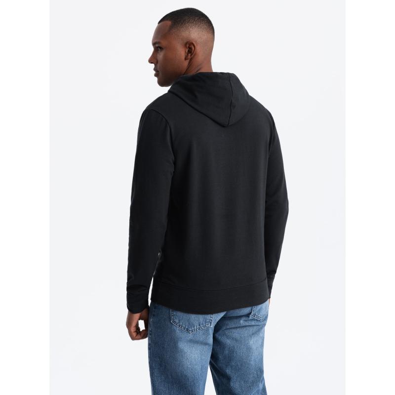 Pánská klokaní mikina s kapucí a logem černá 