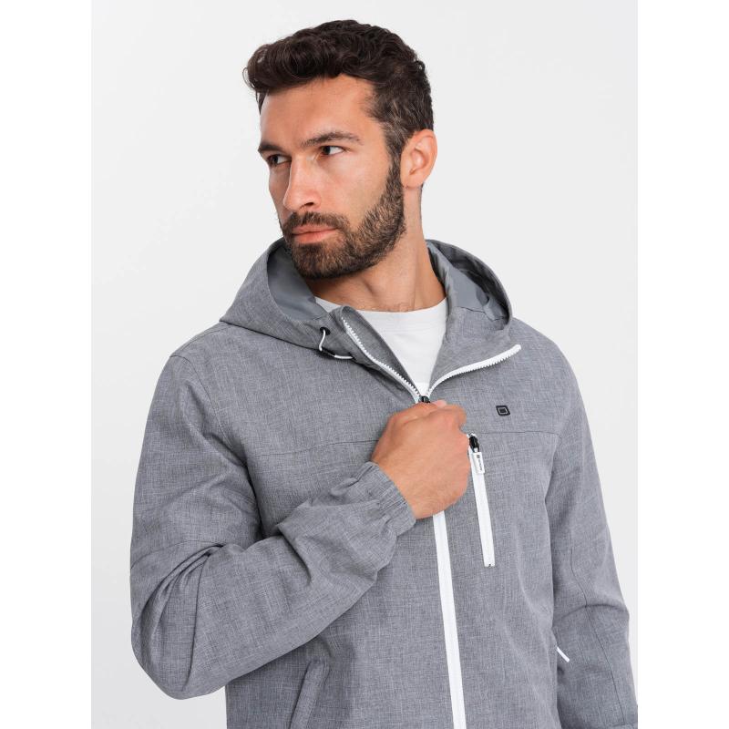 Férfi könnyű sportdzseki fleece béléssel szürke