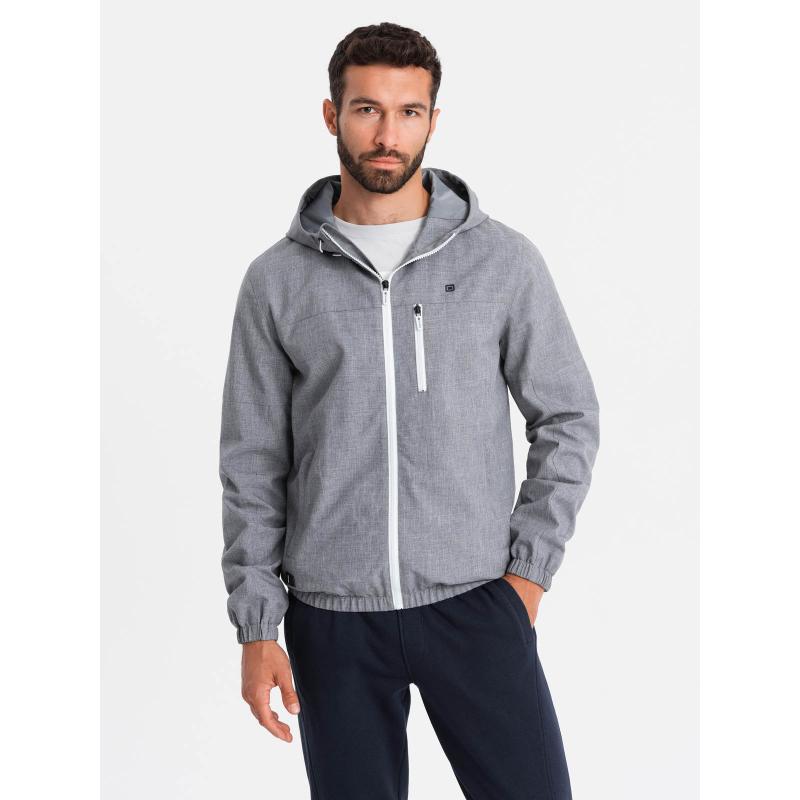 Férfi könnyű sportdzseki fleece béléssel szürke