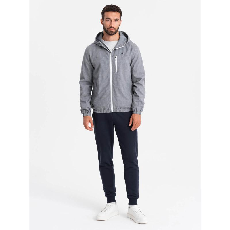 Férfi könnyű sportdzseki fleece béléssel szürke