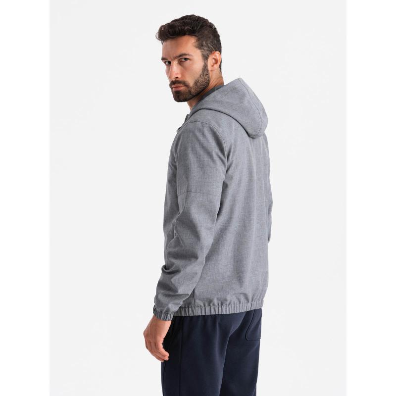 Férfi könnyű sportdzseki fleece béléssel szürke