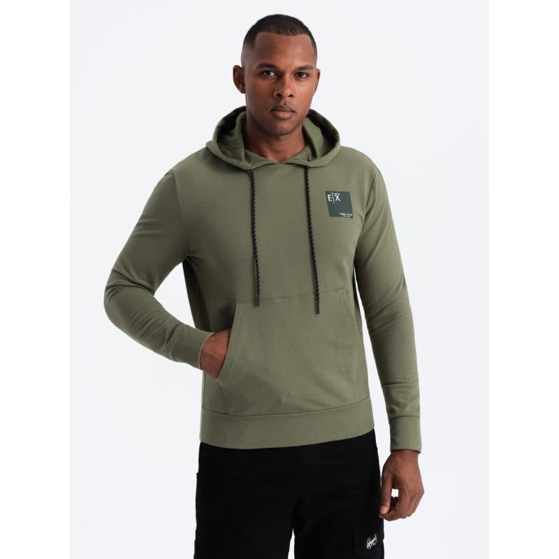 Pánská klokanka s kapucí s logem olivová 