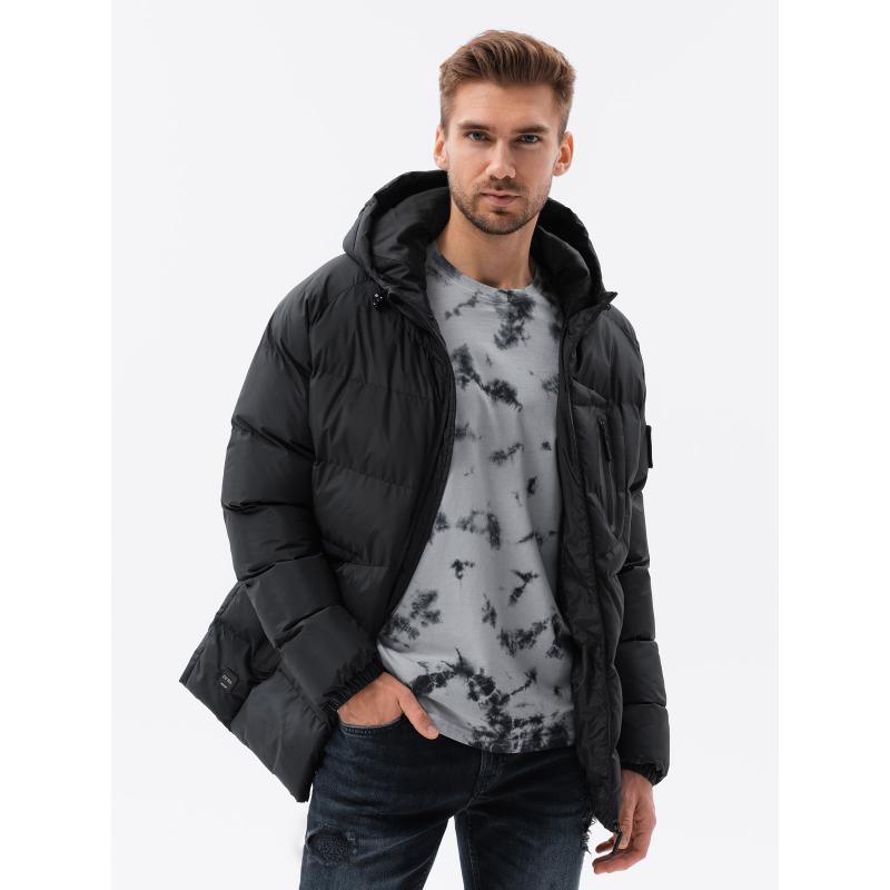 Pánská bunda s raglánovými rukávy černá 