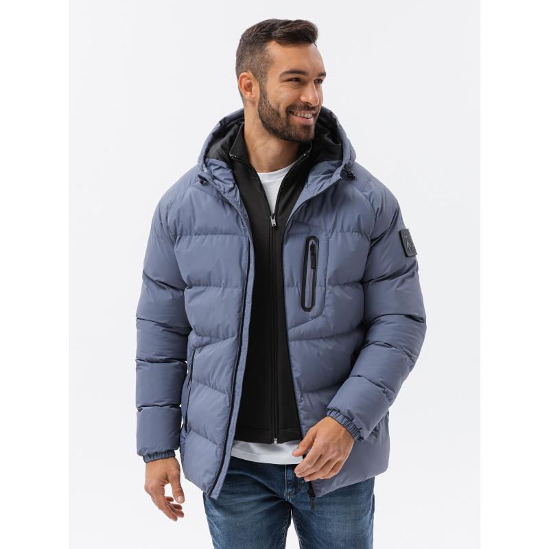 Pánská bunda s raglánovými rukávy fialová