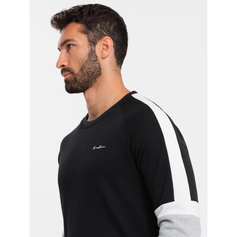 Pánská mikina s raglánovými rukávy černá