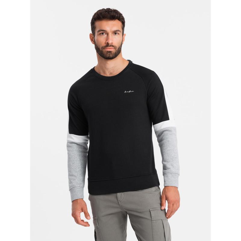 Pánská mikina s raglánovými rukávy černá