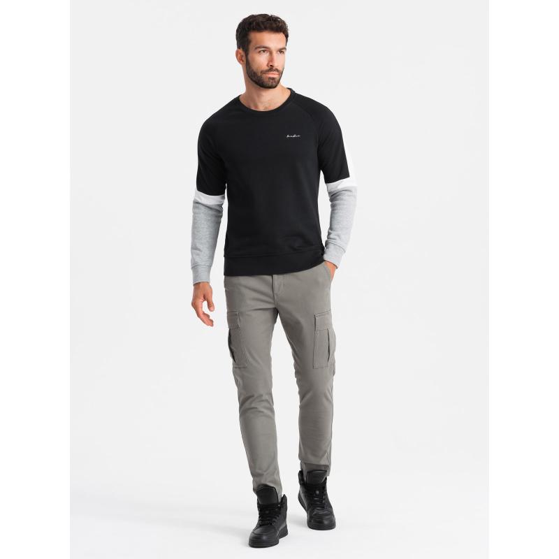 Pánská mikina s raglánovými rukávy černá