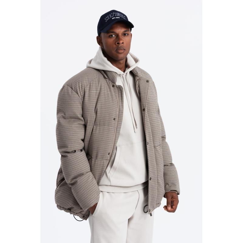 Pánská péřová bunda hnědá