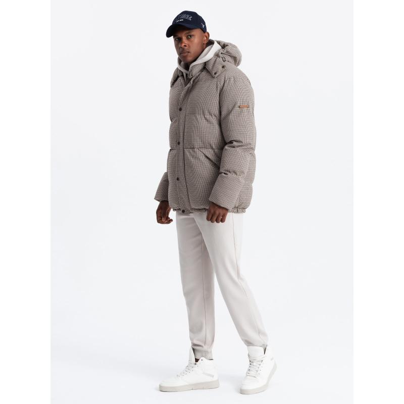 Pánská péřová bunda hnědá