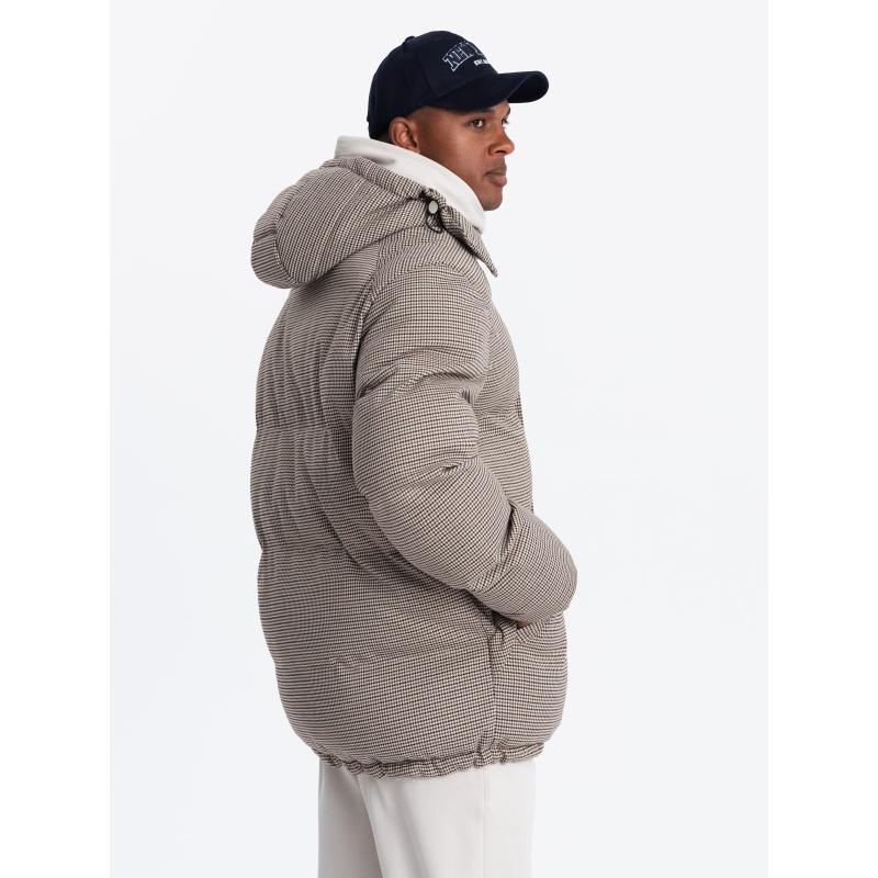 Pánská péřová bunda hnědá