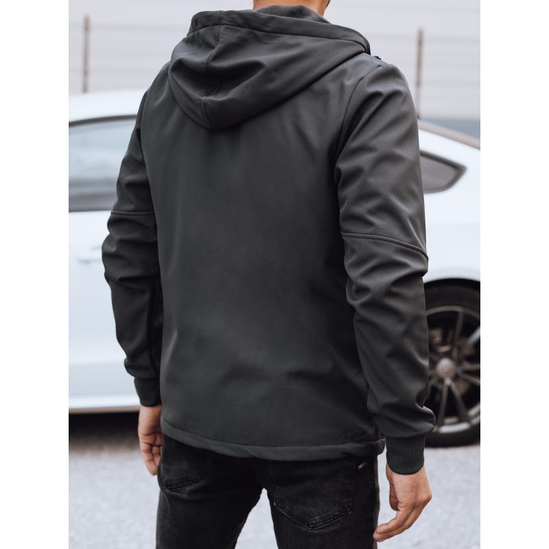 Férfi átmeneti softshell dzseki kapucnival LOTA sötétszürke