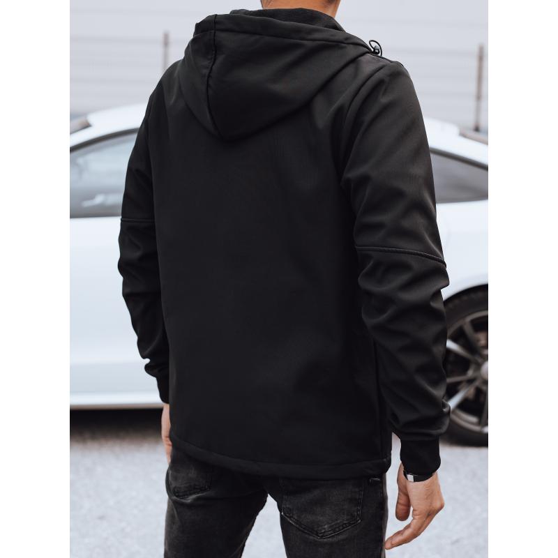 Férfi átmeneti softshell dzseki kapucnival fekete