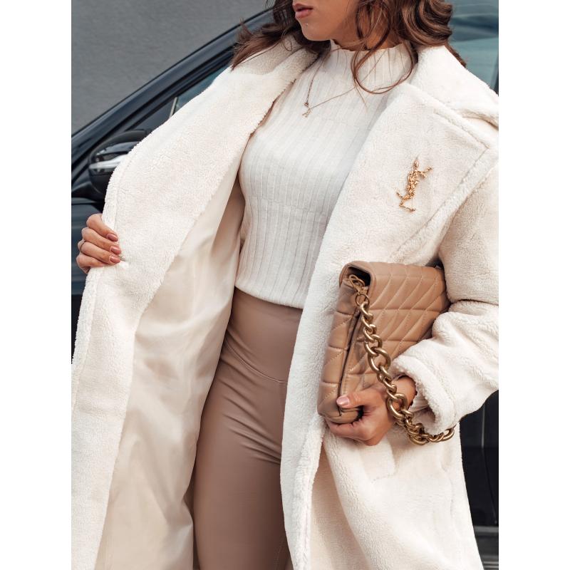 Dámský zimní kabát GLAMFUR dlouhý kožich béžový