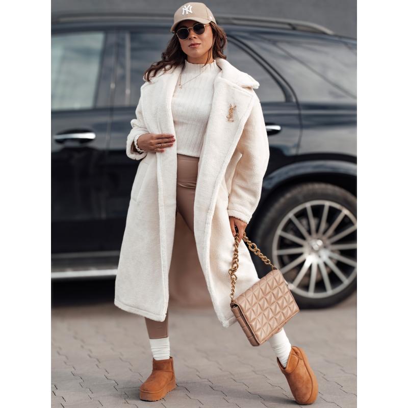 Dámský zimní kabát GLAMFUR dlouhý kožich béžový