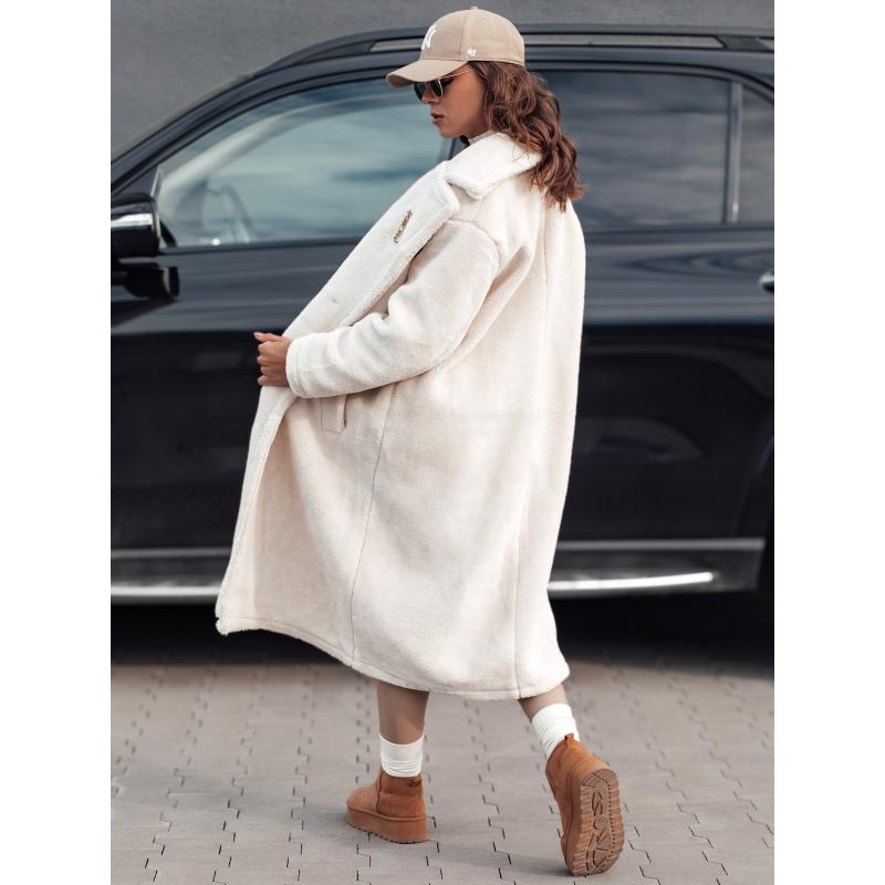 Dámský zimní kabát GLAMFUR dlouhý kožich béžový