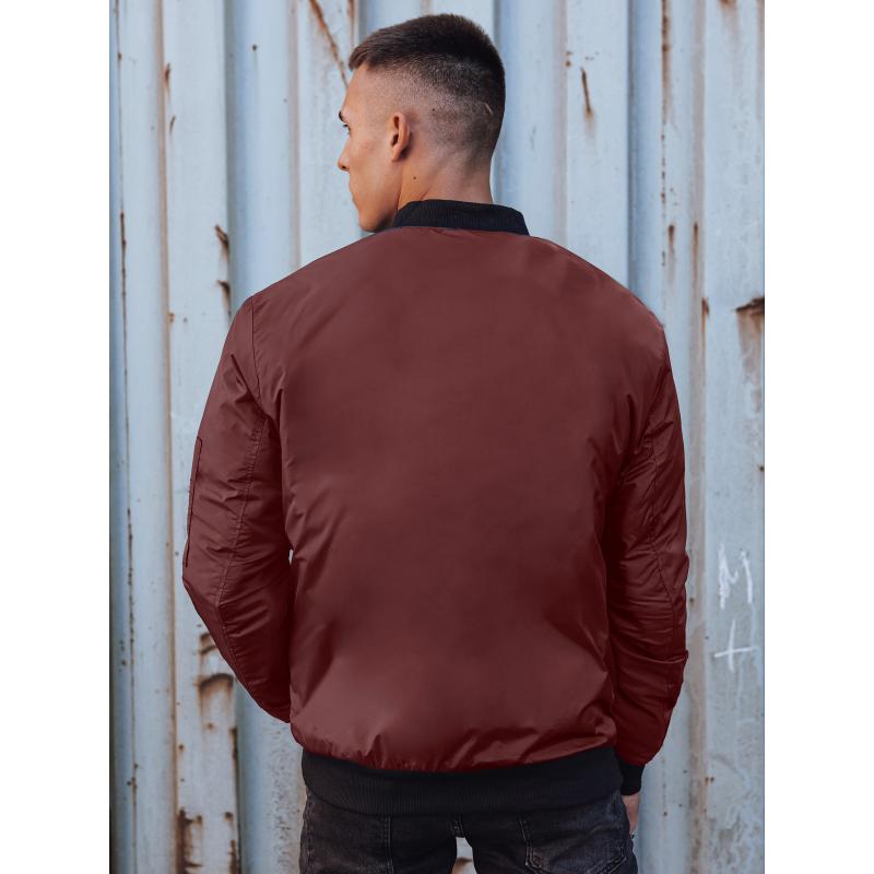 Pánská bunda bomber s kapucí bordó
