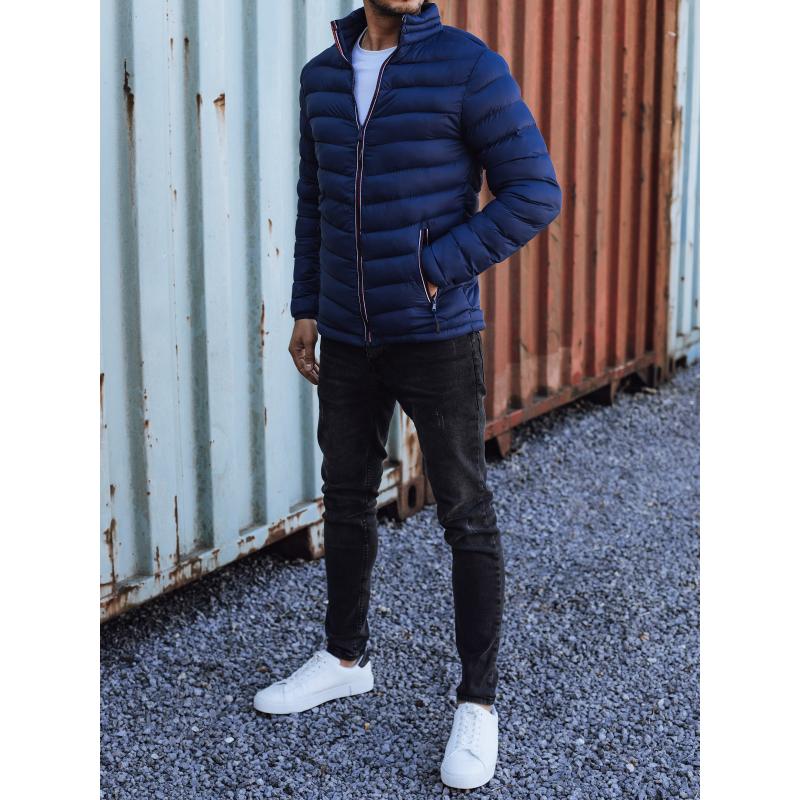 Férfi átmeneti dzseki steppelt sötétkék