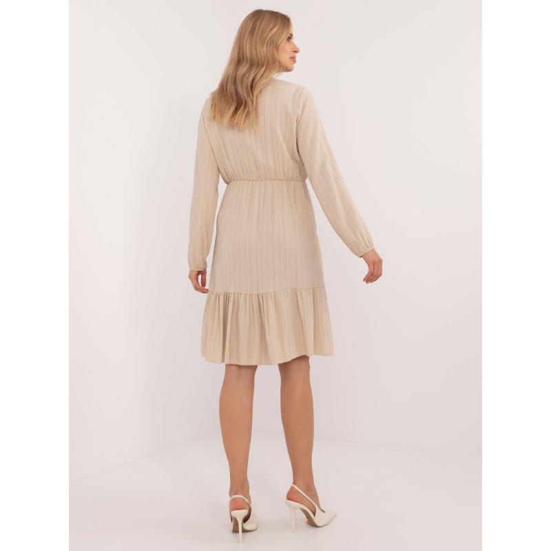 Dámské šaty s volánem rozšířené OCH BELLA béžové 