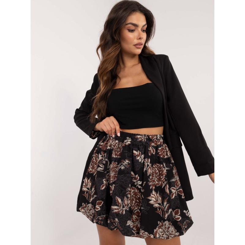 Fekete virágos miniszoknya