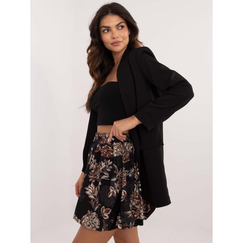 Fekete virágos miniszoknya
