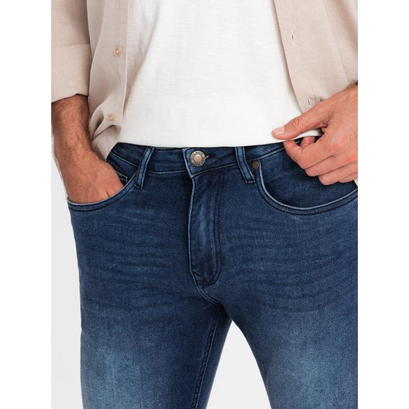 Pánské přiléhavé džínové kalhoty SLIM FIT s elastanem - modré
